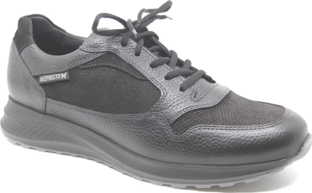 Mephisto Veterschoen Sneaker Davis Zwart Verwisselbaar Voetbed
