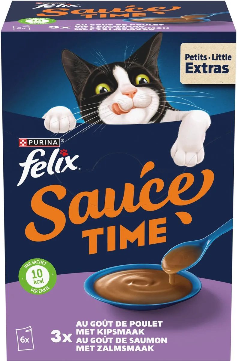 Felix Sauce Time Kip & Zalm Natvoer - 6x40g