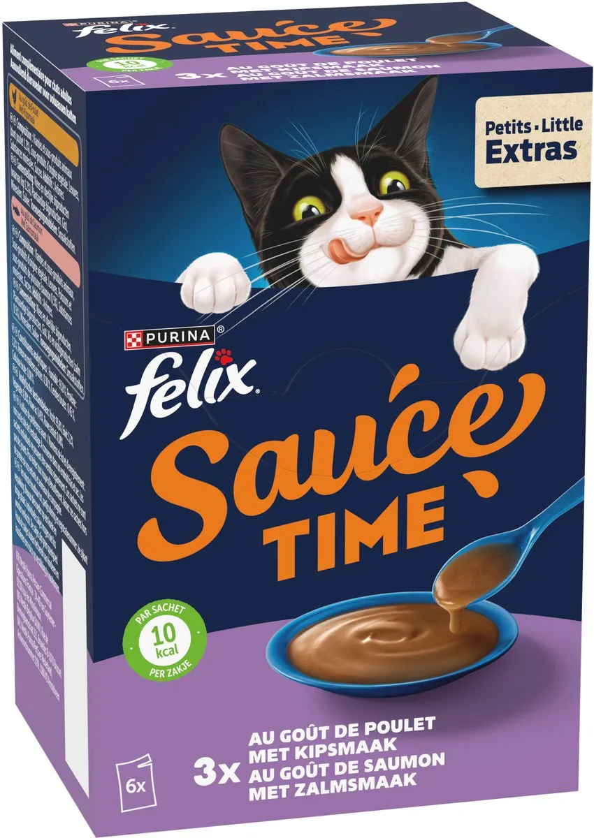 Felix Sauce Time Kip & Zalm Natvoer - 6x40g