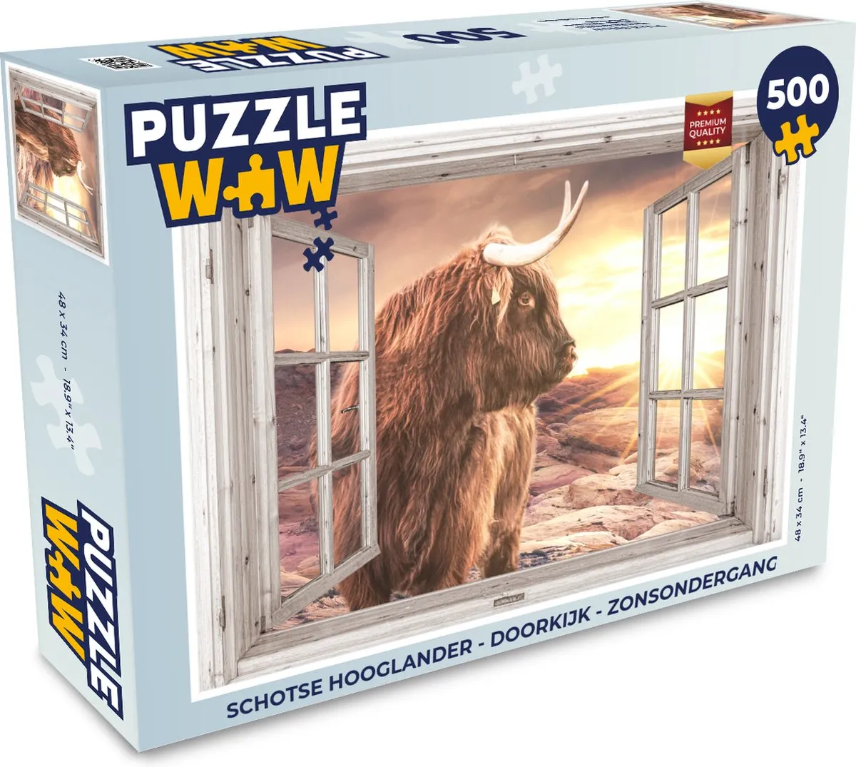 PuzzleWow Schotse Hooglander Legpuzzel 500 Stuks - Multicolor