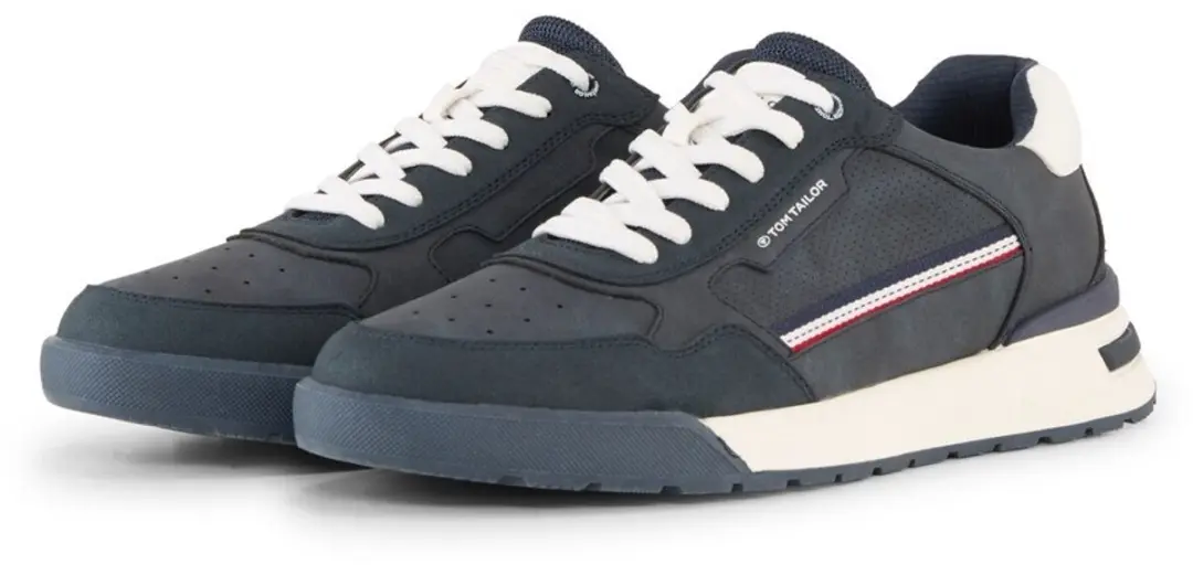 Tom Tailor - Sneakers van imitatieleer - Maat 43 - navy