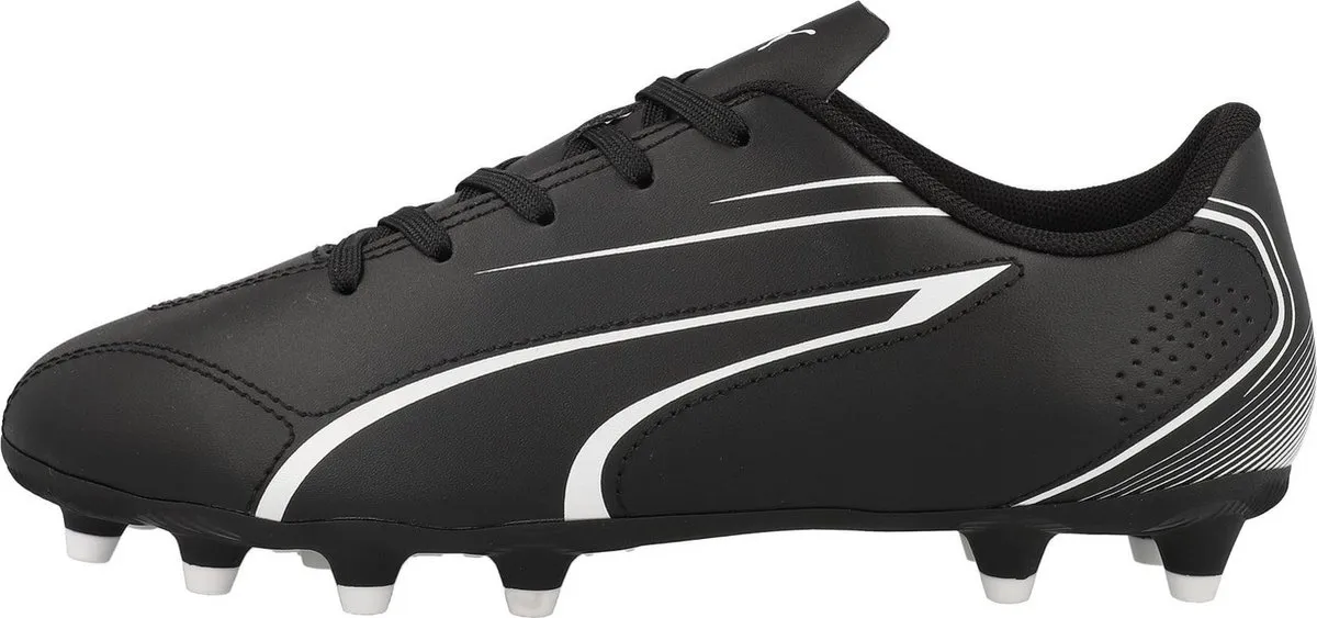PUMA Vitoria FG/AG Voetbalschoenen Junior - Zwart/Wit - Maat 5