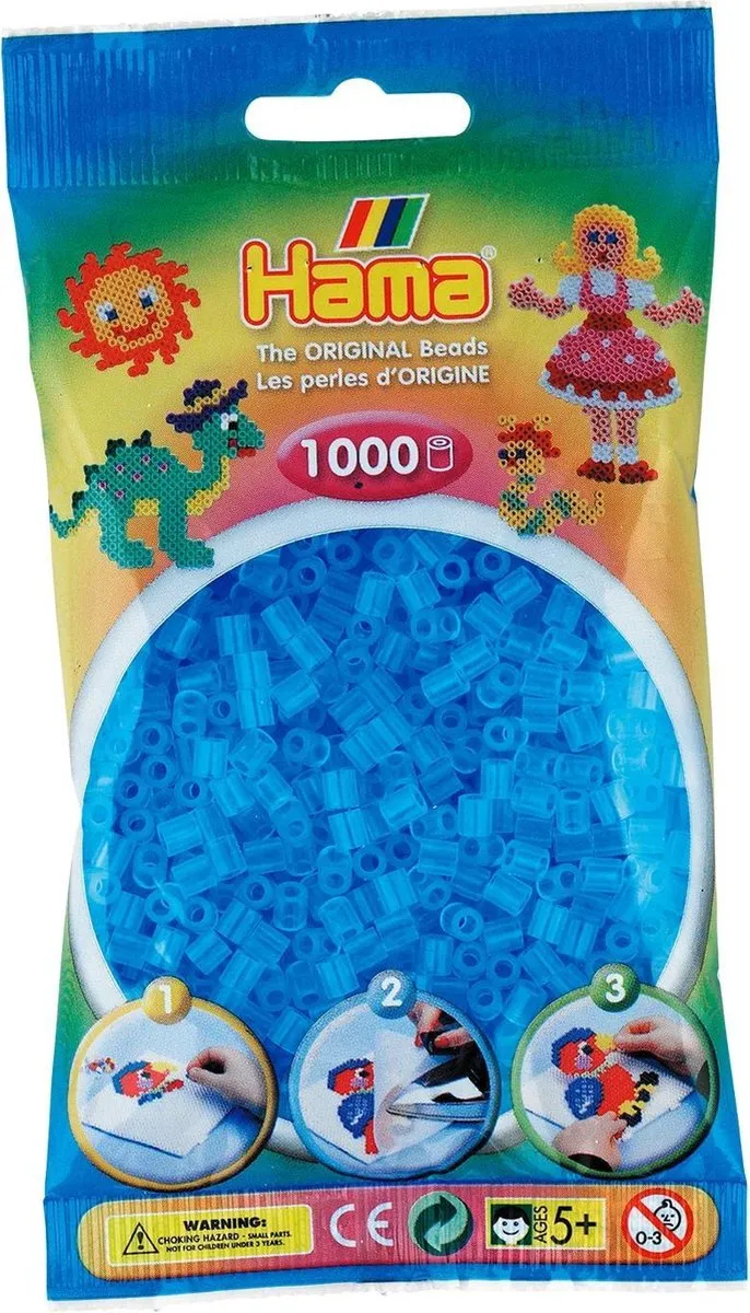 Hama Strijkkralen 1000 Stuks - Blauw Transparant