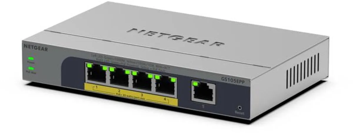 Netgear GS105EPP Smart Managed Switch 5 Poorten - 120W PoE