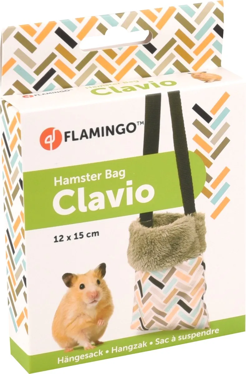 Flamingo Clavio Hangzak Knaagdier - Meerkleurig 25x19x9cm - afbeelding 3 van 6