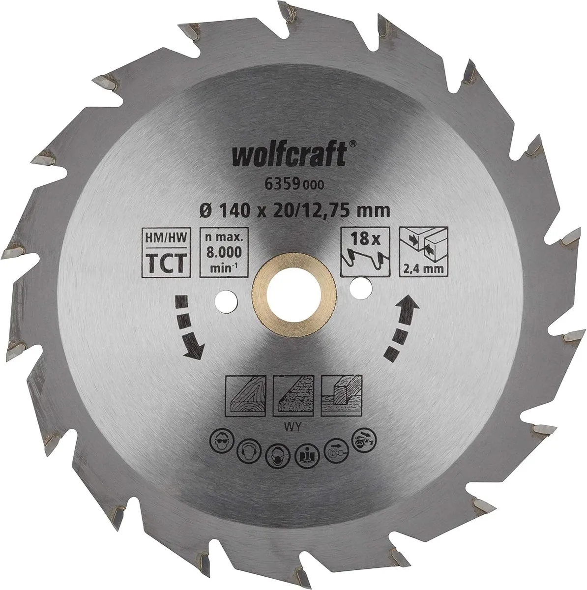 Wolfcraft Handcirkelzaagblad HM 6359000 - 140mm