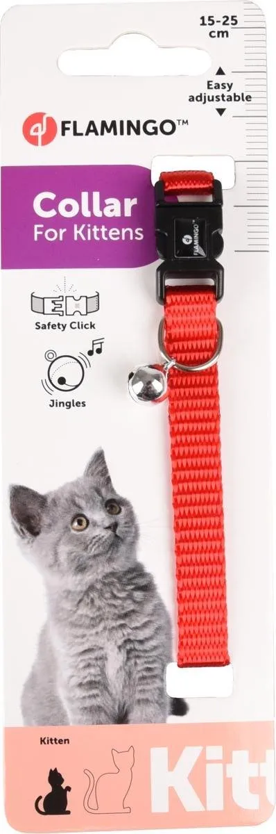 Flamingo Ziggi Kittenhalsband - Rood 15-22cm