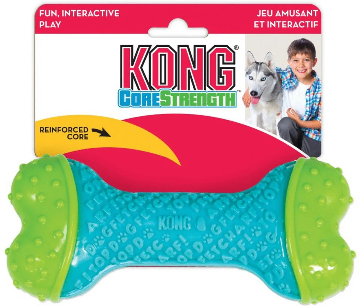 KONG CoreStrength Bone 18x7,5x4cm - Blauw/ Groen
