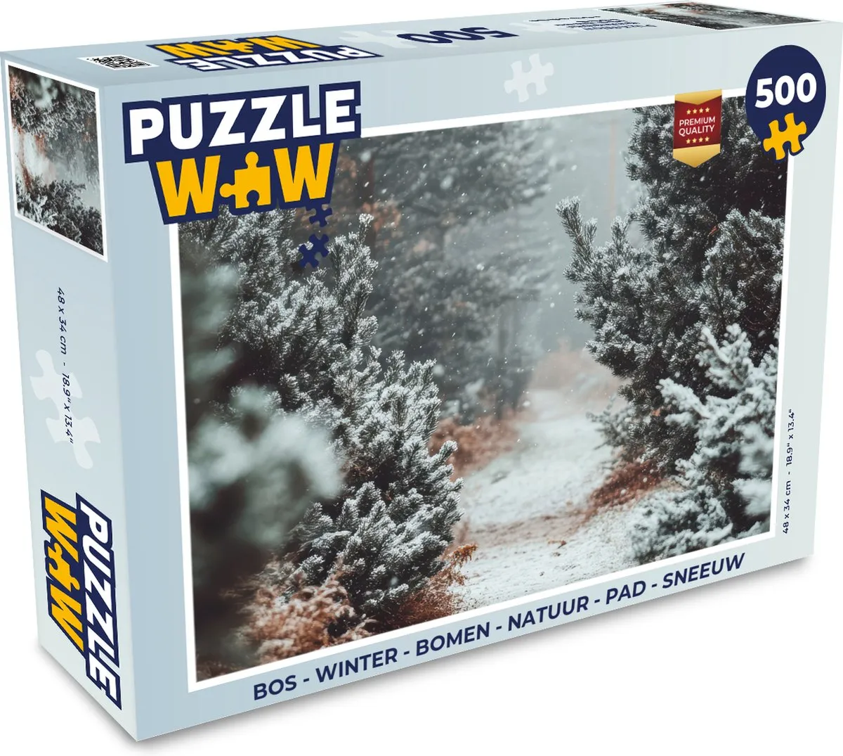 PuzzleWow Bos Winter Bomen Pad Sneeuw Legpuzzel 500 Stuks