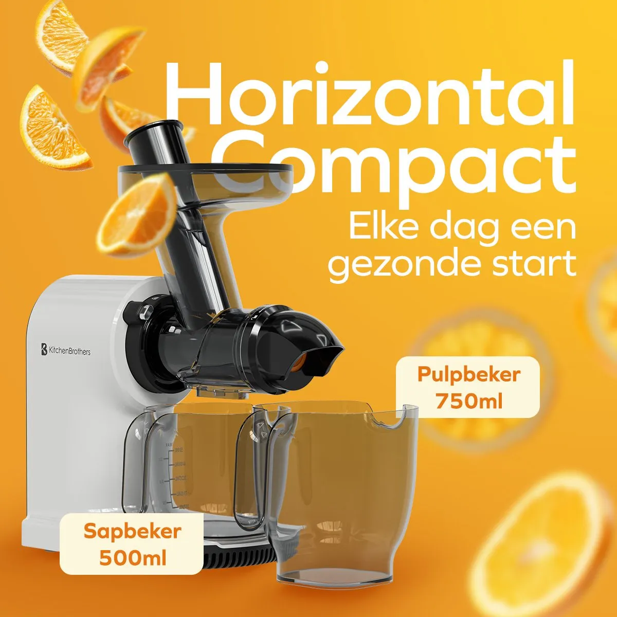 KitchenBrothers KB1004119 Slowjuicer - 150W - 500ml - Wit
