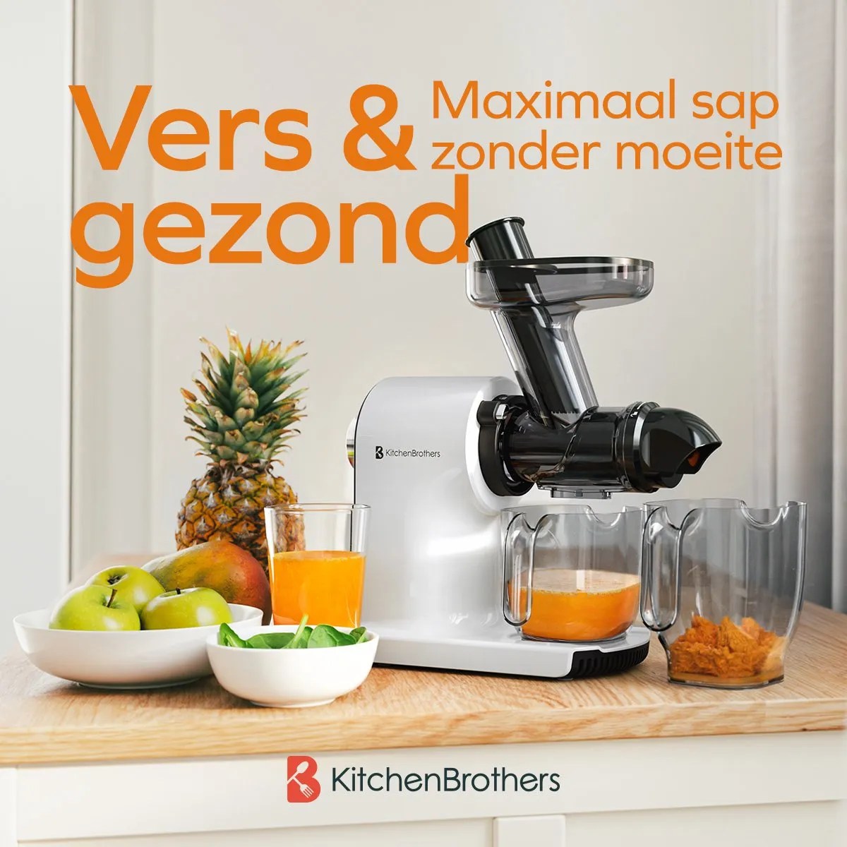 KitchenBrothers KB1004119 Slowjuicer - 150W - 500ml - Wit