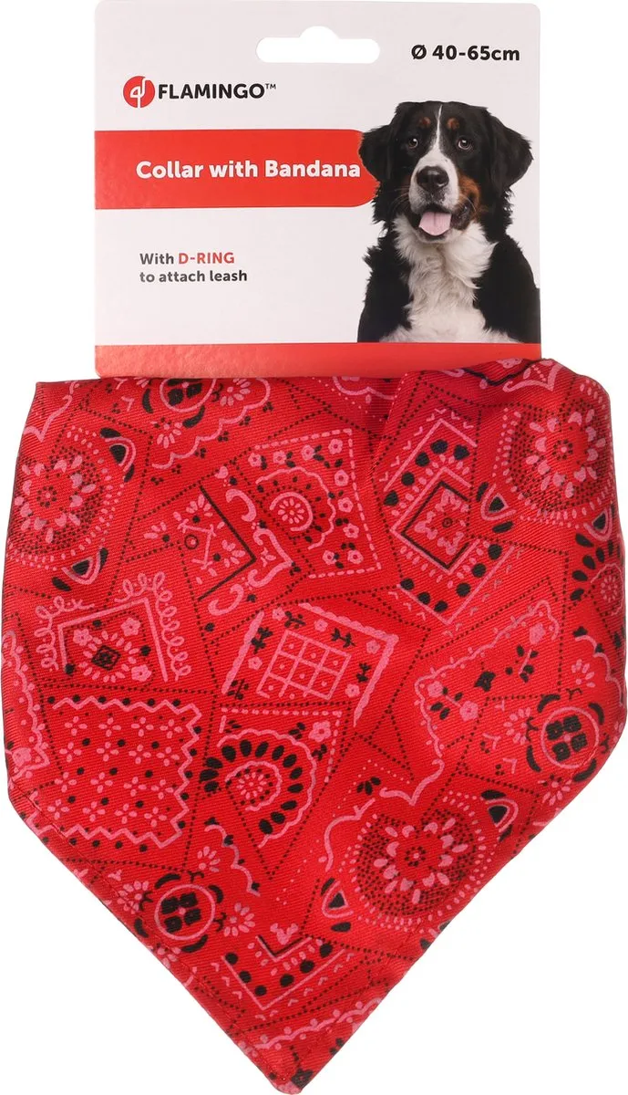 Flamingo Hondenhalsband L - Rood - 25/40cm