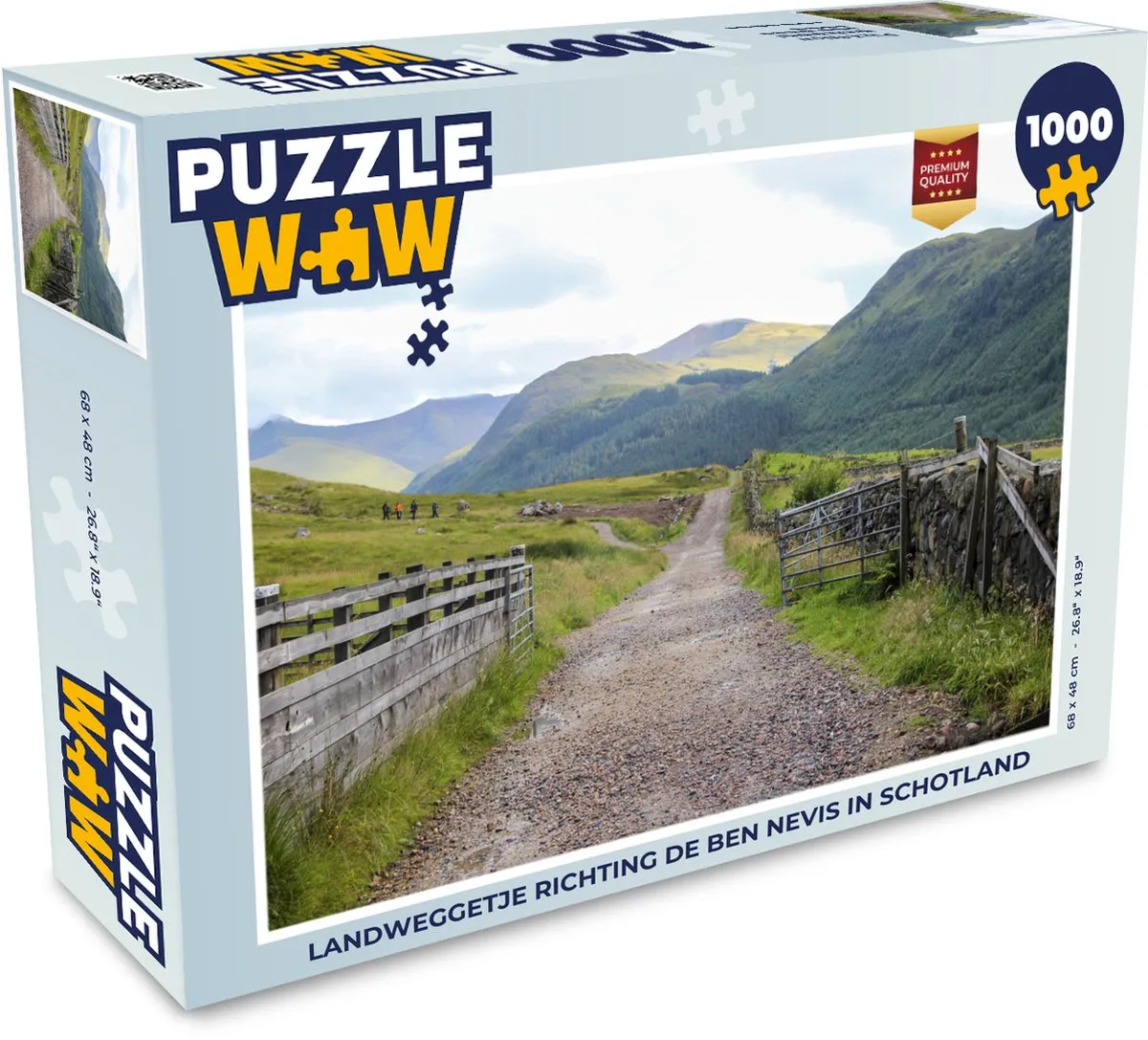 PuzzleWow Landweggetje Ben Nevis Legpuzzel 1000 Stuks - Multicolor