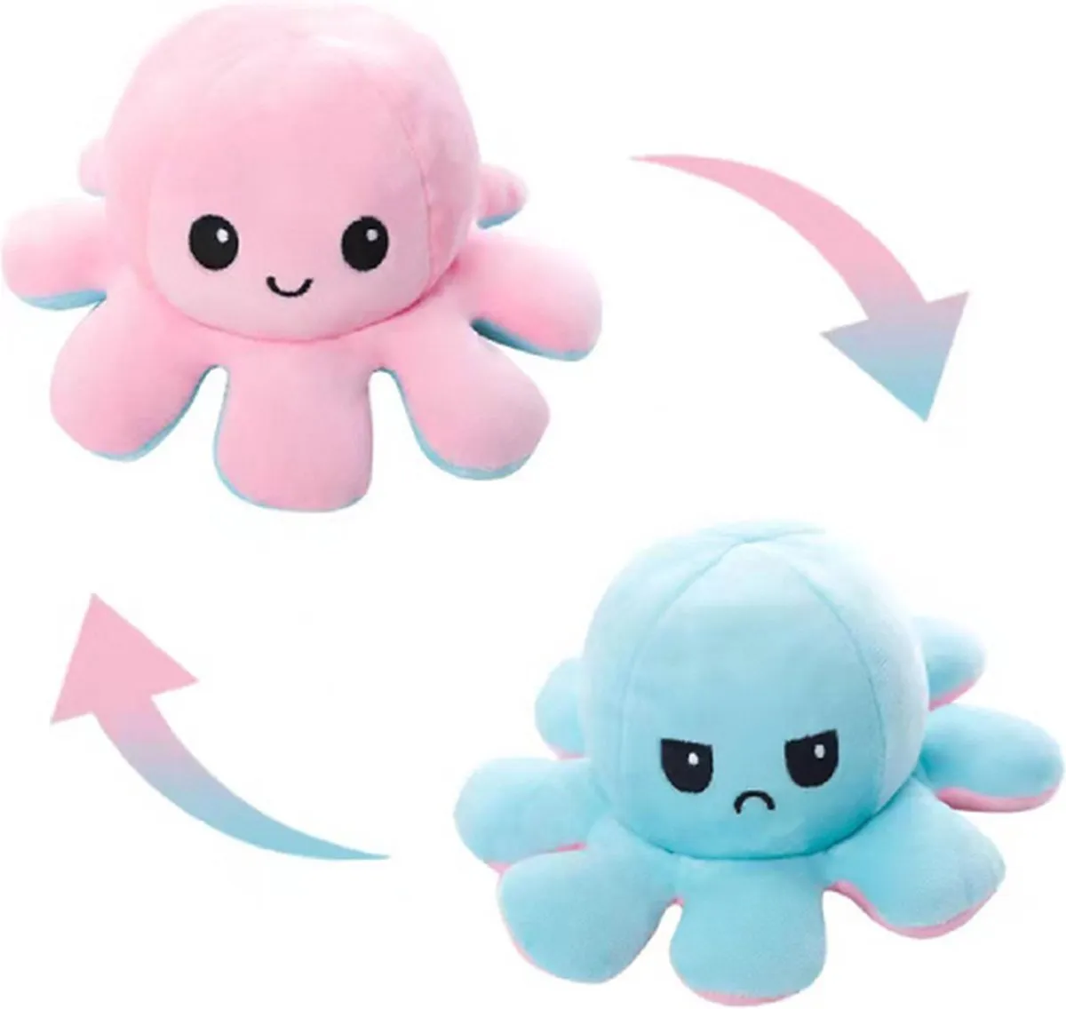 Topknuffels Octopus Mood Pluche Knuffel 15cm