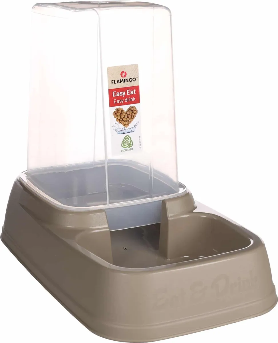 Flamingo Vedi Voer+waterautomaat Honden/Katten Taupe 3,4L