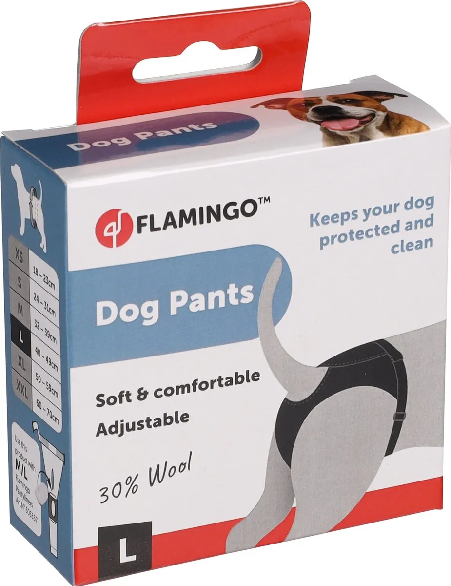 Flamingo Hondenslip Velcro - Zwart L
