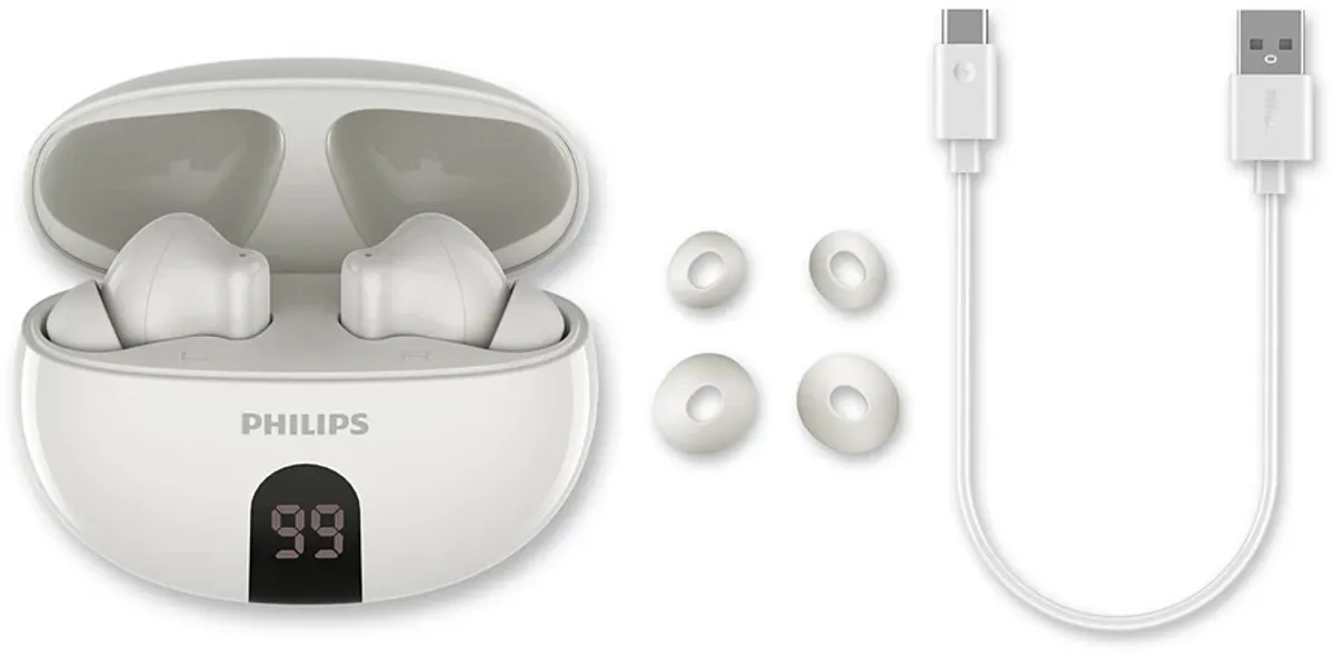 Philips TAT2520WT TWS Oordopjes - ANC - 20 uur - Wit