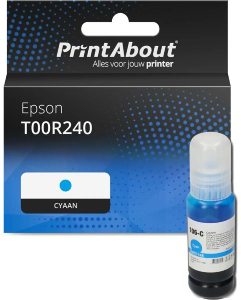PrintAbout T00R240 Inktcartridge Cyaan - 1900 pagina's - Epson