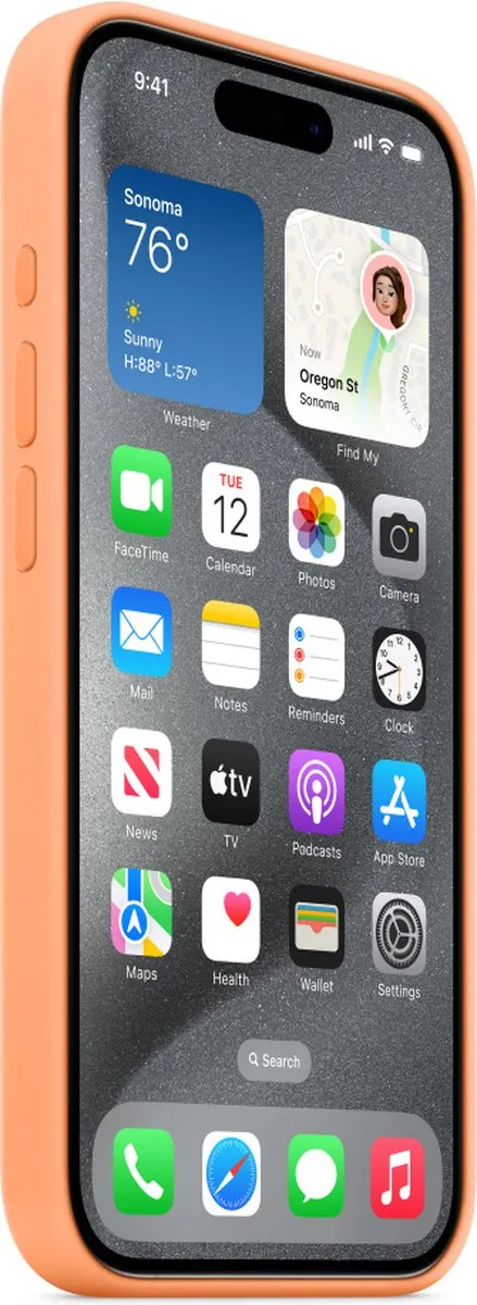 Apple iPhone 15 Pro Siliconenhoesje MT1H3ZM/A - Orange Sorbet
