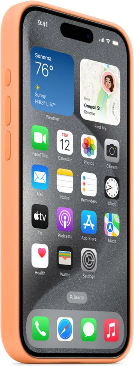 Apple iPhone 15 Pro Siliconenhoesje MT1H3ZM/A - Orange Sorbet