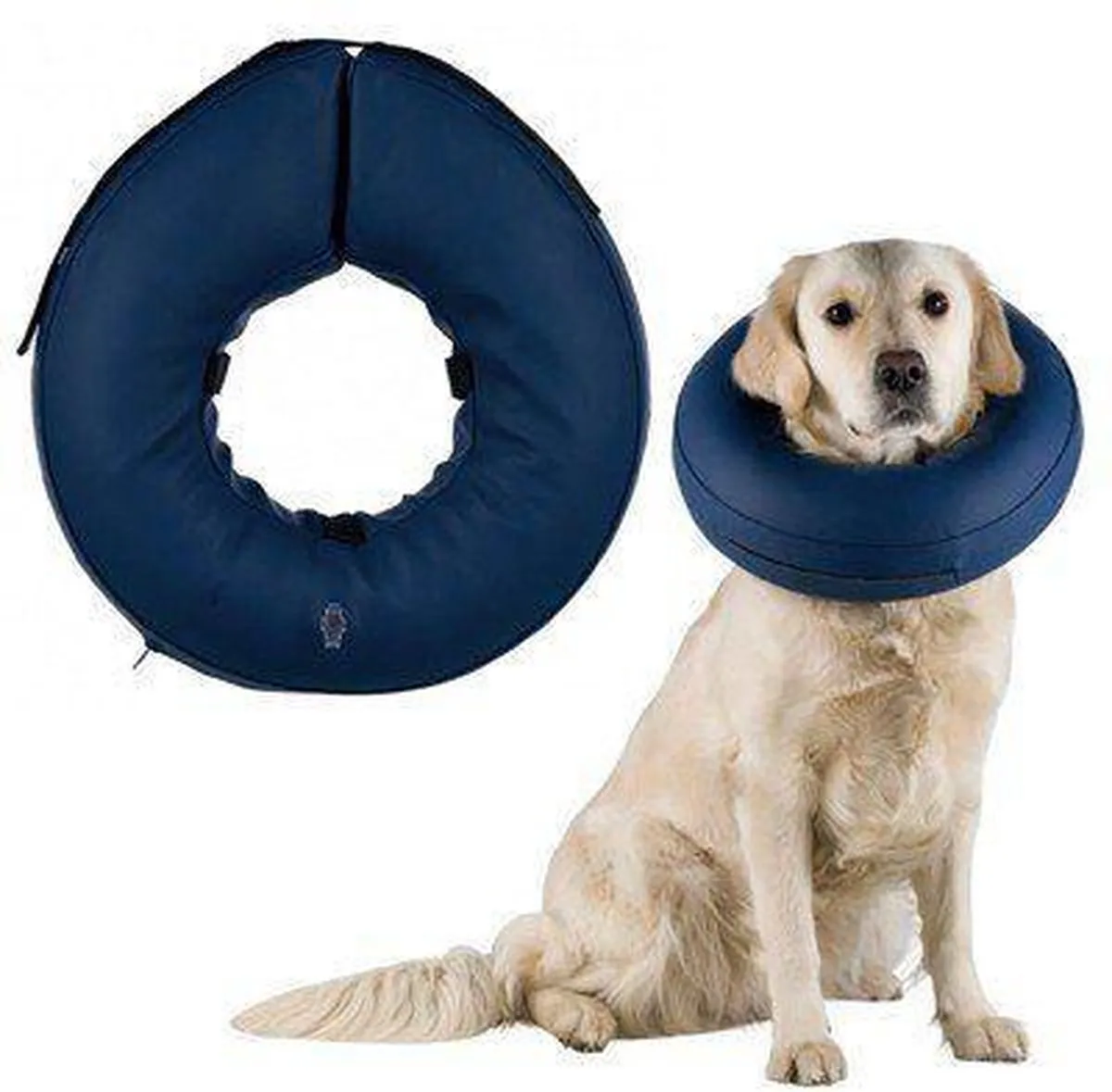 Trixie Opblaasbare Beschermkraag Blauw - M 40-45cm