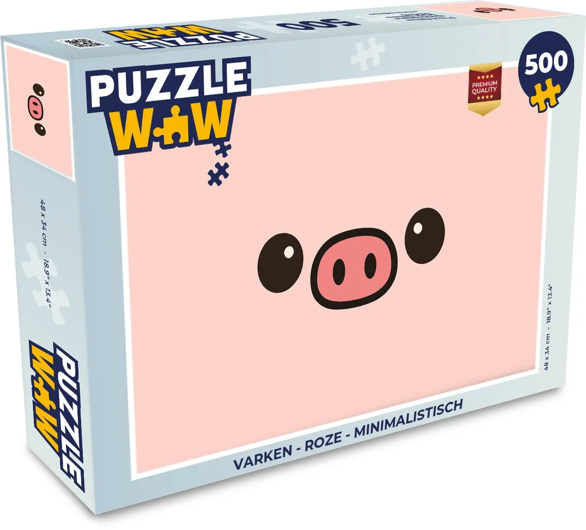 PuzzleWow Minimalistisch Varken Legpuzzel 500 Stuks
