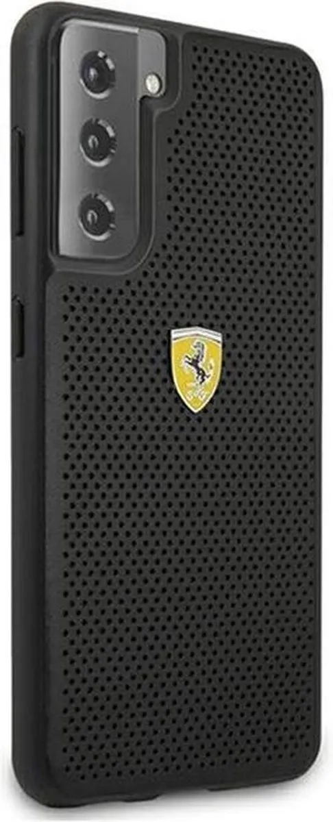 Ferrari Perforated Hard Case Samsung Galaxy S21 Plus - Zwart