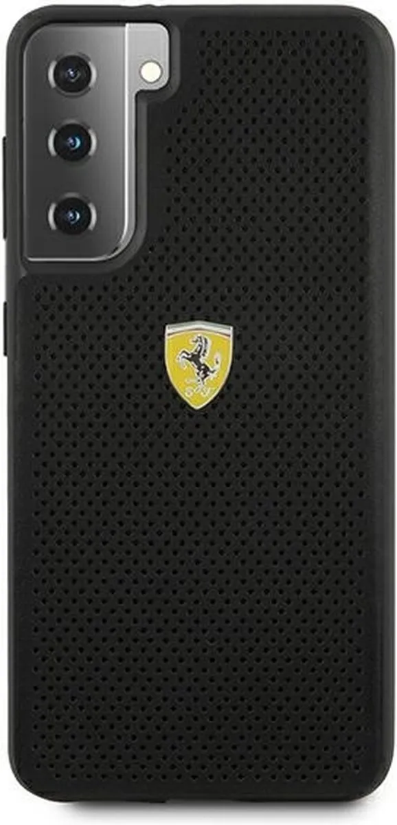 Ferrari Perforated Hard Case Samsung Galaxy S21 Plus - Zwart