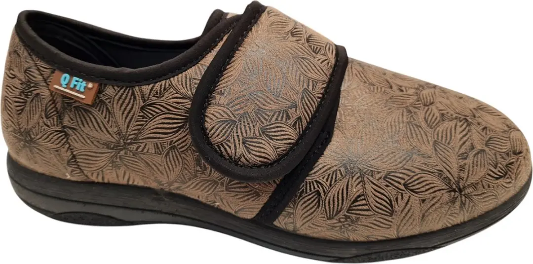 Q fit Geneve 2 Taupe Dames Verbandpantoffels