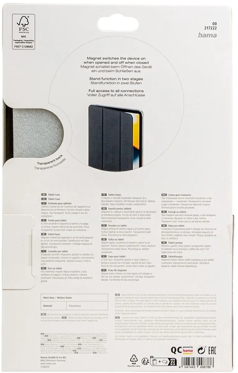 Hama Fold Clear Hoes iPad 10.9 11" - Zwart