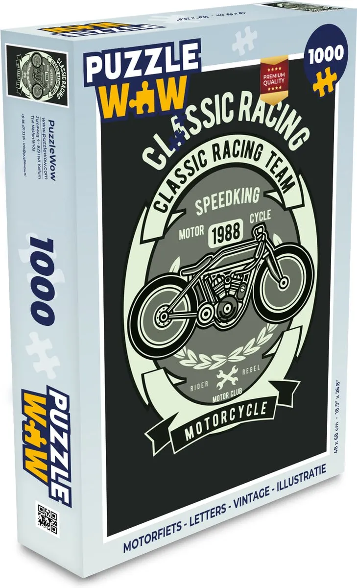 PuzzleWow Motorfiets Legpuzzel 1000 Stuks