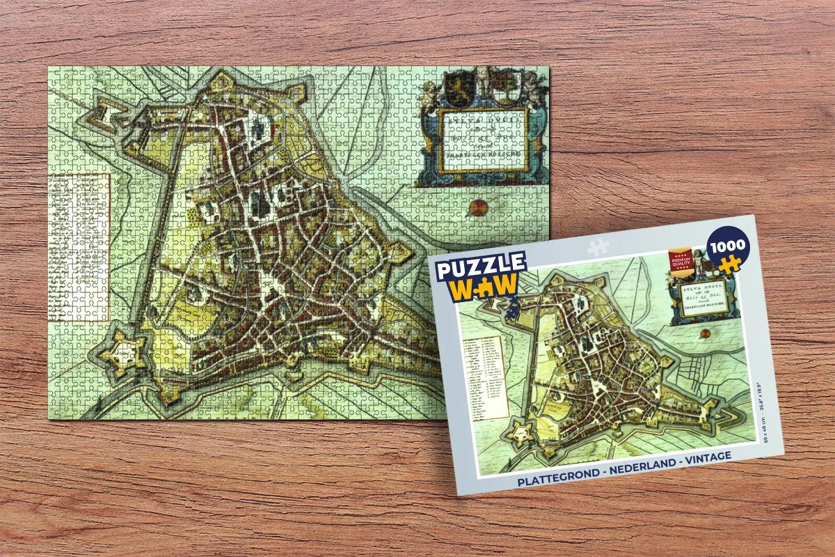 PuzzleWow Nederland Vintage Legpuzzel 1000 Stuks - Multicolor