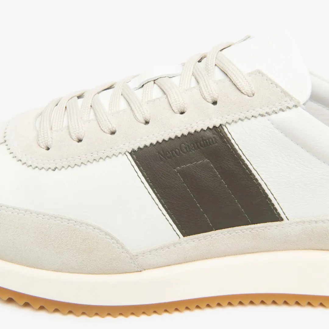 Sneaker Nerogiardini Velour Dollarino Wit Sauvage Olijf Armenia Cogn