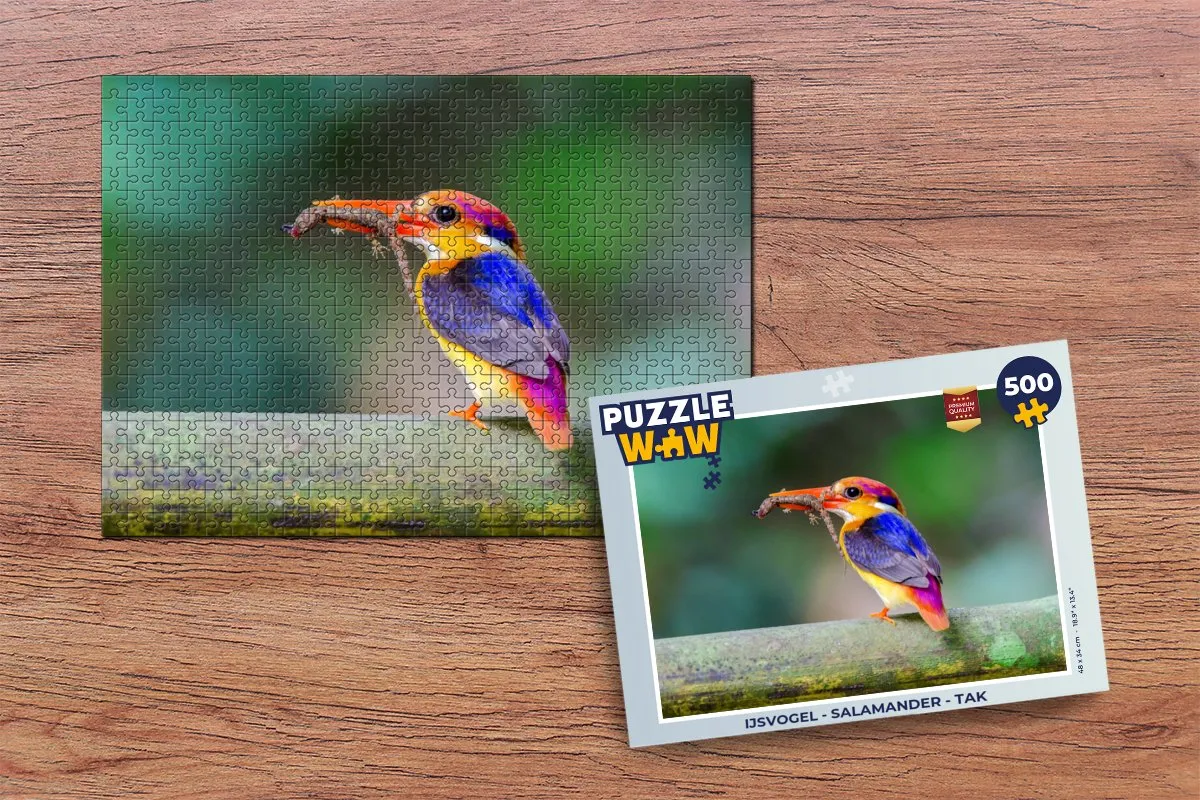 PuzzleWow IJsvogel Salamander Tak Legpuzzel 500 Stuks - Multicolor