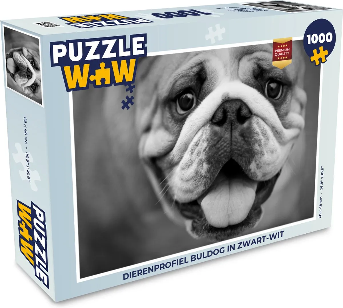 PuzzleWow Dierenprofiel Bulldog Legpuzzel 1000 Stuks