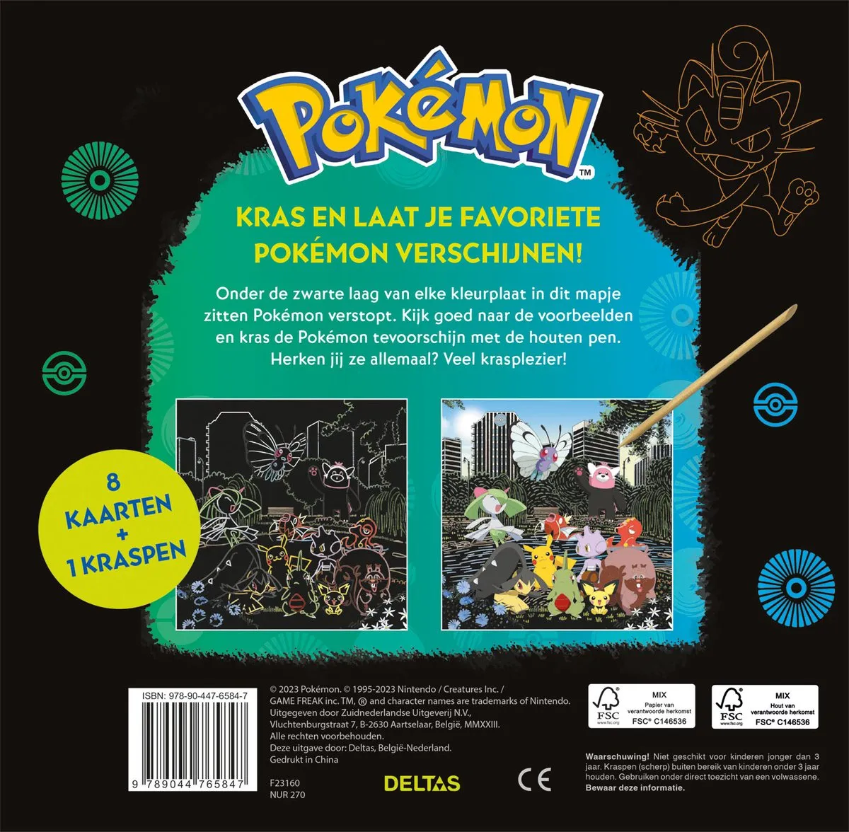 Pokémon Kraskaarten - 8 Stuks Multi - afbeelding 6 van 6