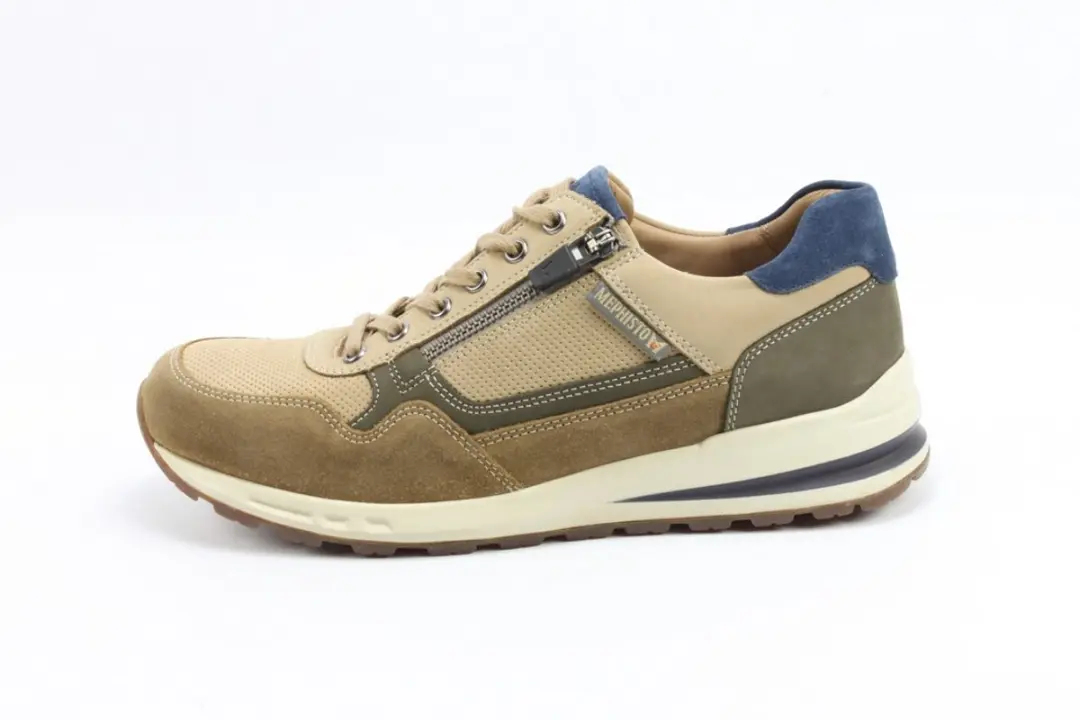 Mephisto - BRADLEY VELSPORT - Vrije tijdsschoenenHeren veterschoenHeren sneakersCasual - Kleur: Taupe - Maat: 45 - afbeelding 3 van 6