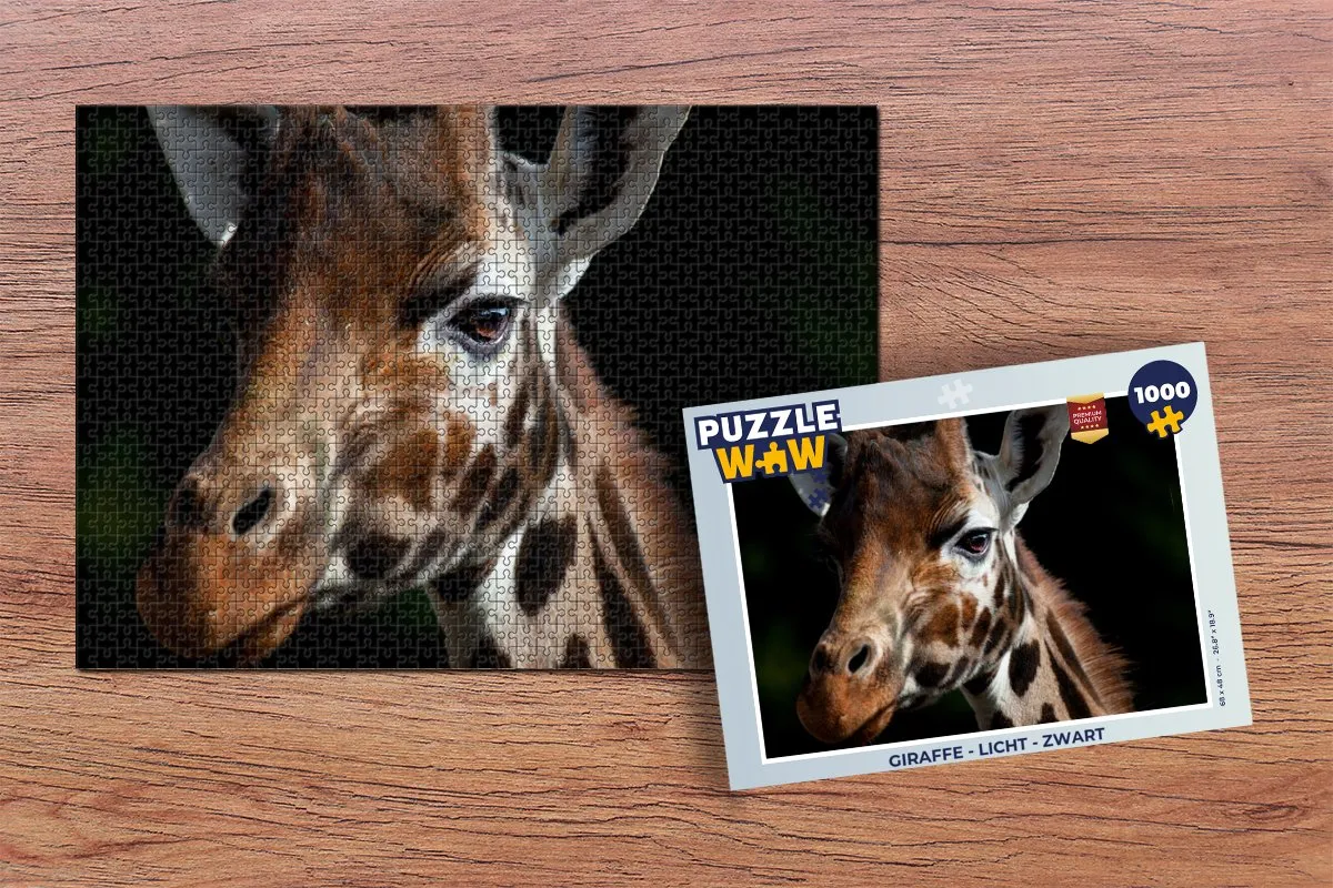 PuzzleWow Giraffe Legpuzzel 1000 Stuks - Multicolor