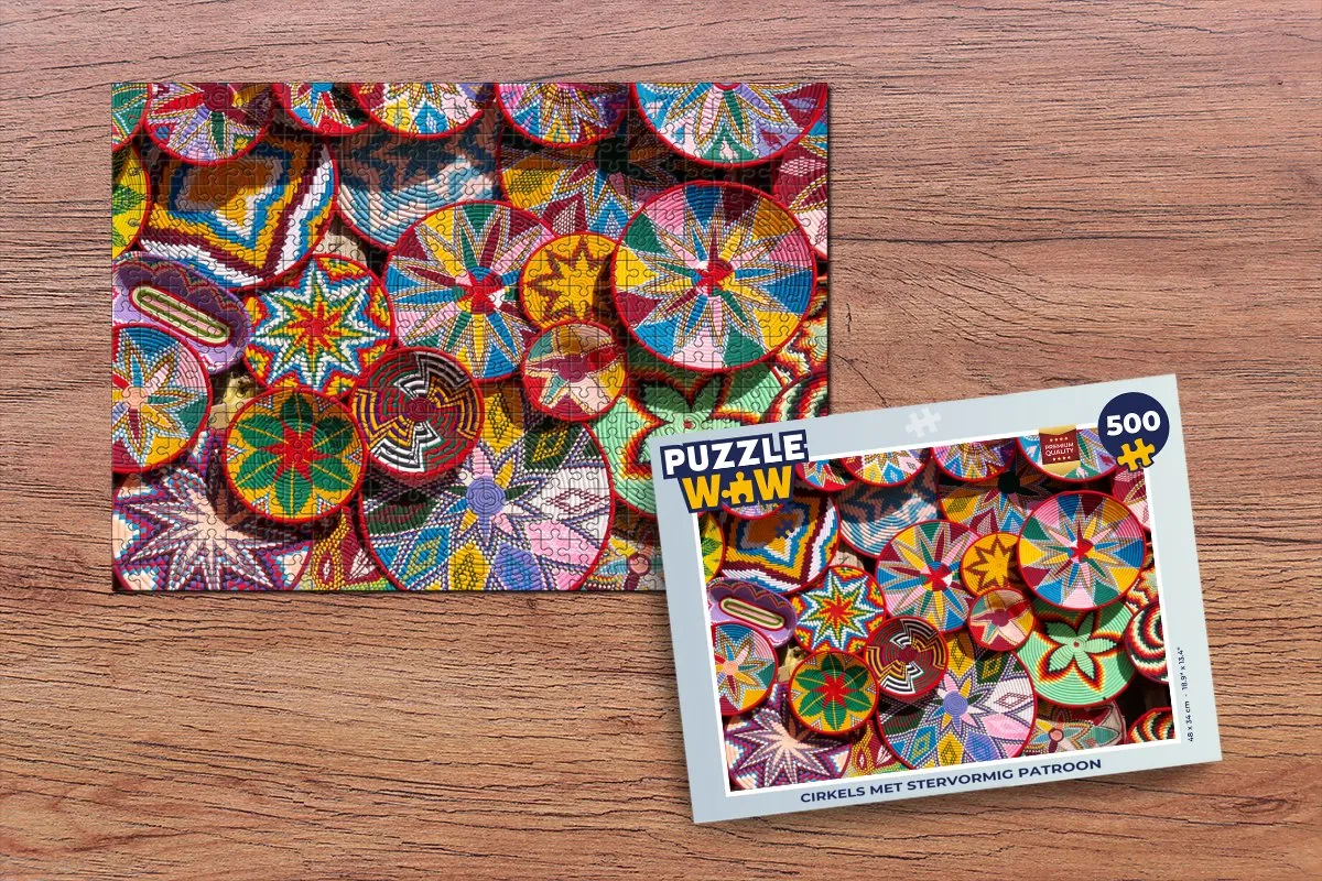 PuzzleWow Puzzel Cirkel Bloemen 500 Stuks - Multicolor