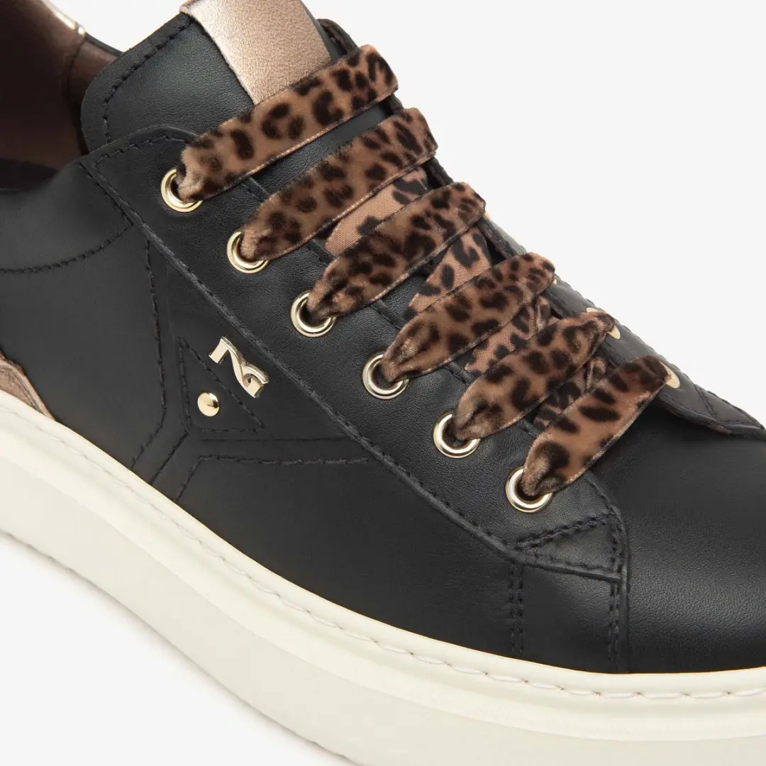 Sneaker Nerogiardini Guanto Nero Lunare Col.Torba T.Glitter Gr.Top Sab