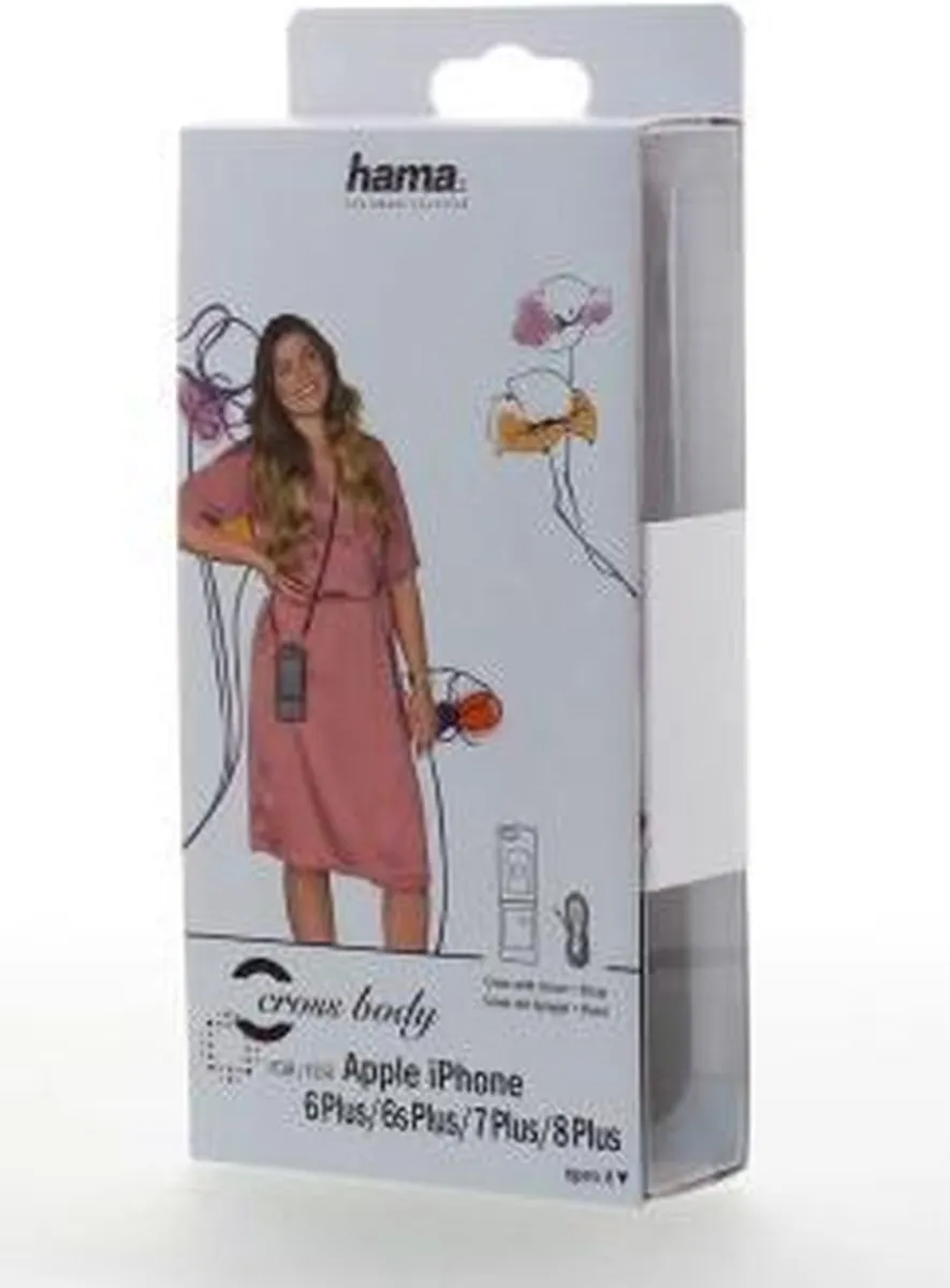 Hama Cross-Body Cover Mirror iPhone 6/7/8 Plus - Zwart