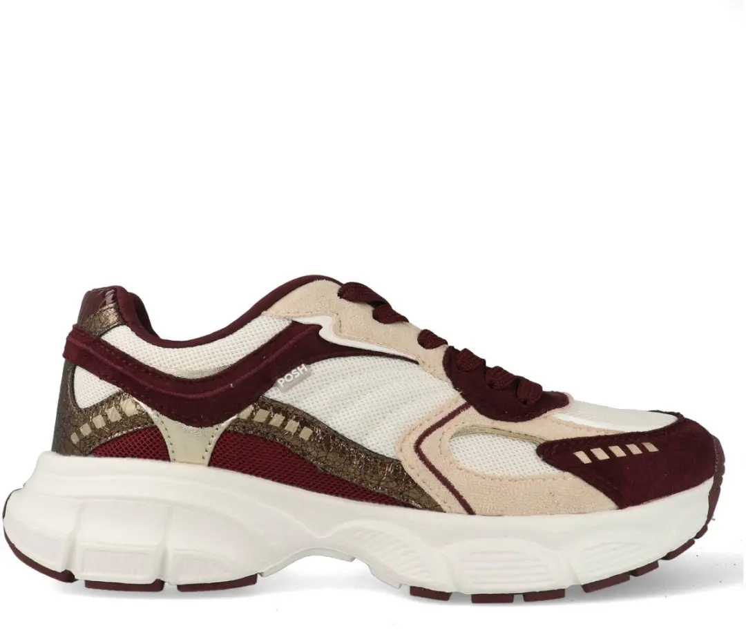 Posh by Poelman Sneakers Lise Wit / Beige / Rood-41