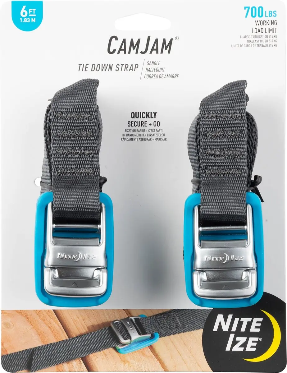 Nite Ize CamJam Tie Down 183cm - 2 Stuks - Grijs/Blauw - afbeelding 3 van 6