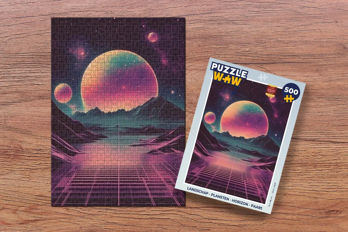 PuzzleWow Planeten Horizon Legpuzzel 500 Stuks - Paars - MPN 8721414232239