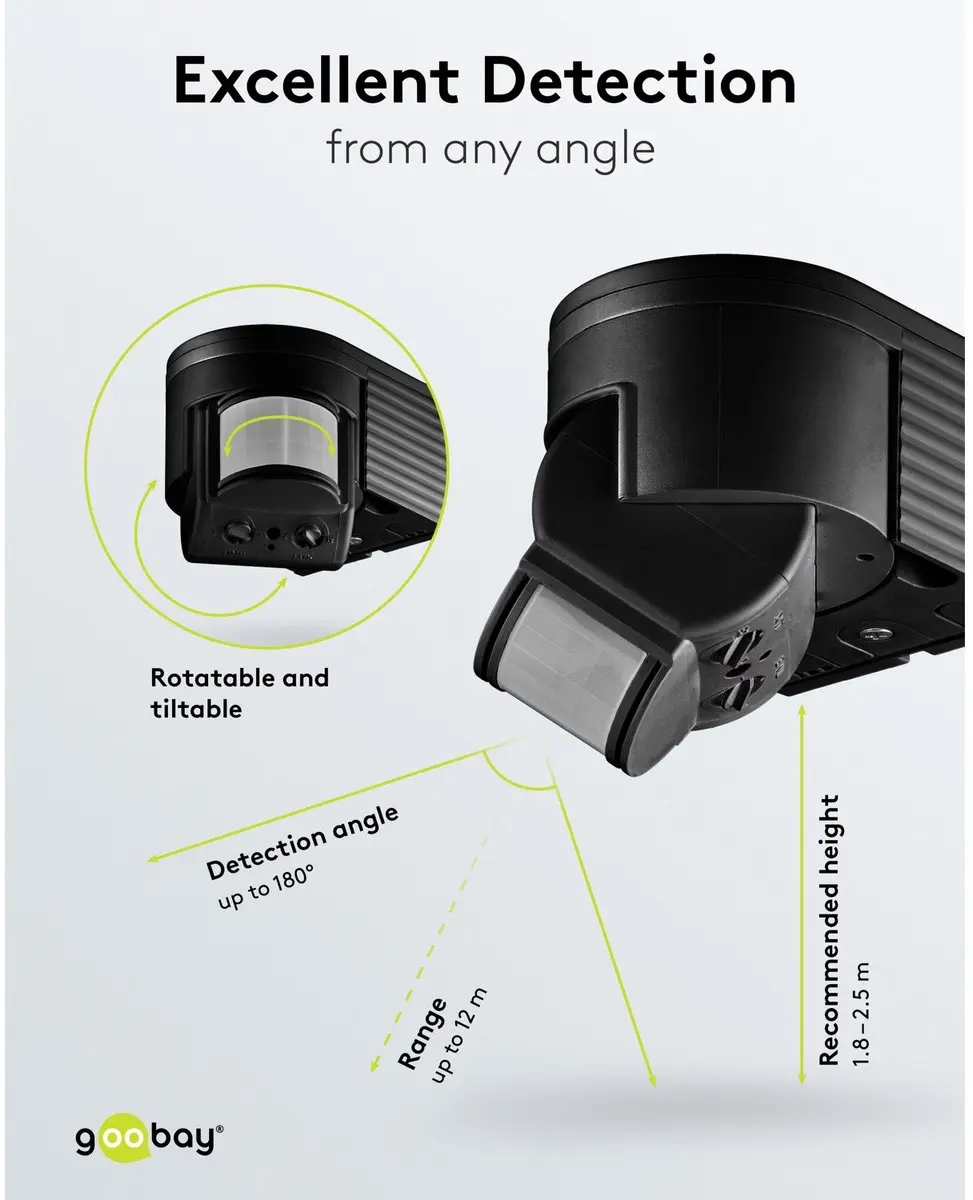 Goobay Infrarood Motion ODA Bewegingsmelder 12m - afbeelding 3 van 6
