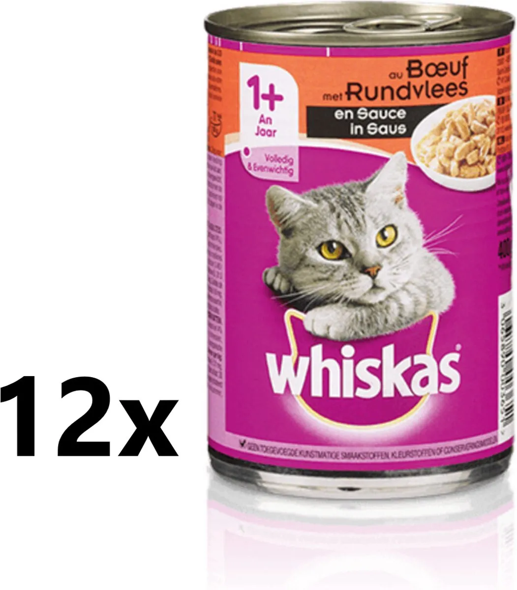 Whiskas Adult Rund Blik Kattenvoer 12x400g