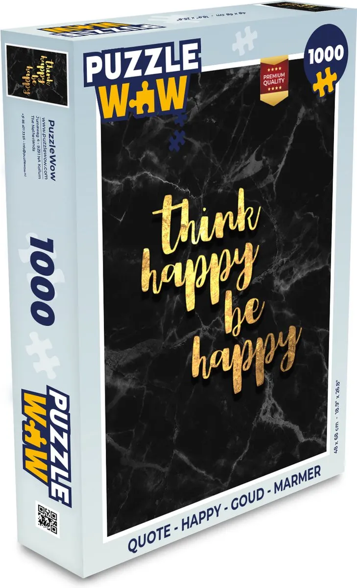 PuzzleWow Quote Happy Legpuzzel 1000 Stuks