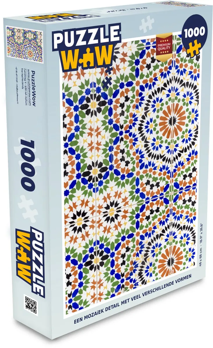 PuzzleWow Mozaïek Detail Legpuzzel 1000 Stuks