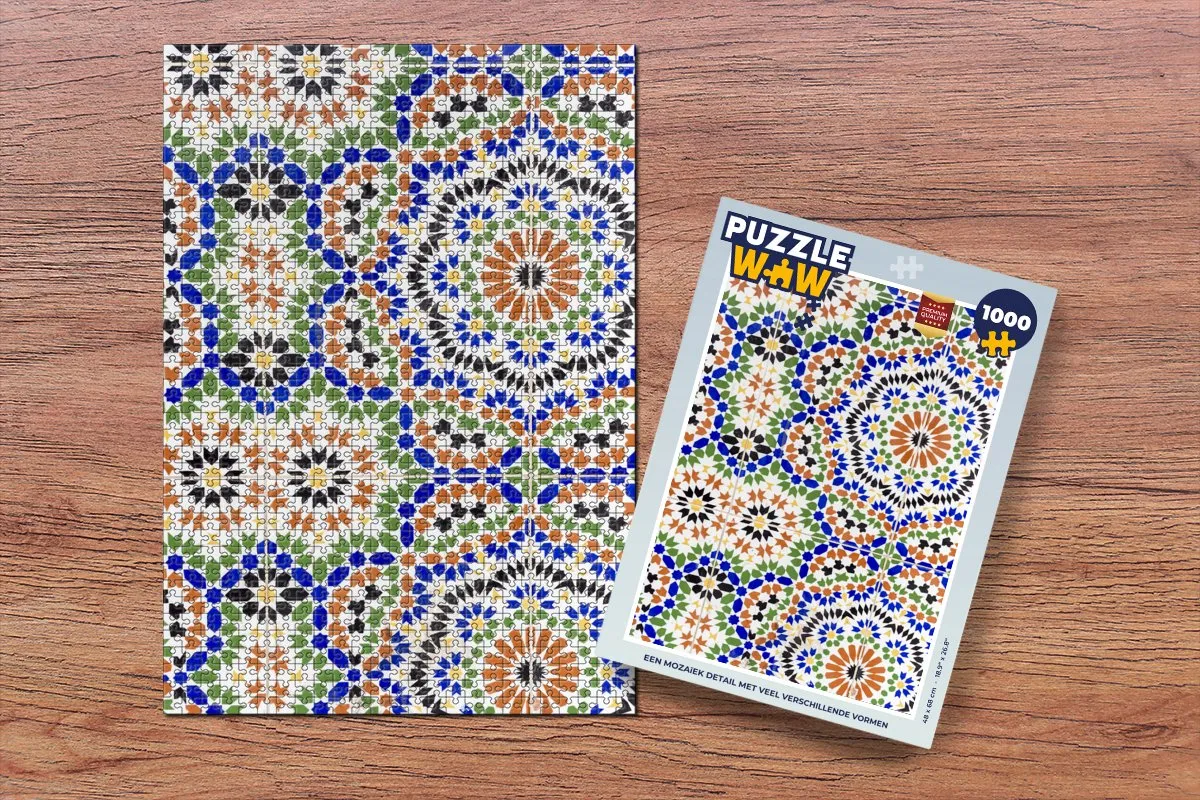 PuzzleWow Mozaïek Detail Legpuzzel 1000 Stuks - Multicolor