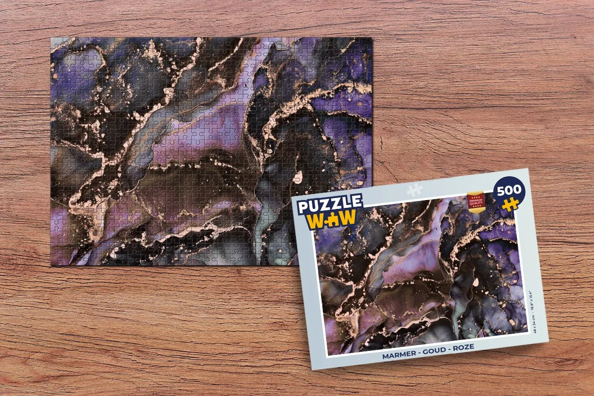 PuzzleWow Marmer Legpuzzel 500 Stuks - Multicolor